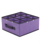 BAGGY Boîte de rangement 9 compartiments renfort carton 29x29 cm violet
