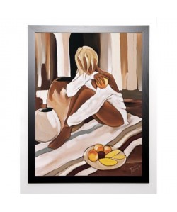 FAREL Image encadrée Pomelos rosés 67x87 cm Marron