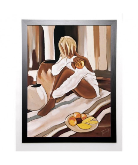 FAREL Image encadrée Pomelos rosés 67x87 cm Marron