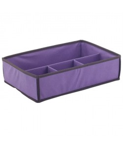 BAGGY Boîte de rangement 4 compartiments renfort carton 58x23 cm violet
