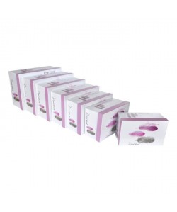 HOMEA Set de 7 boîtes de rangement Poétique 26283033353739 cm blanc et rose