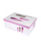HOMEA Set de 7 boîtes de rangement Poétique 26283033353739 cm blanc et rose