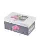 HOMEA Set de 7 boîtes de rangement Lovely 26283033353739 cm gris et rose