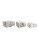 ITEM Lot de 3 Boîtes de rangement Bois 36x30x20 cm  Blanc