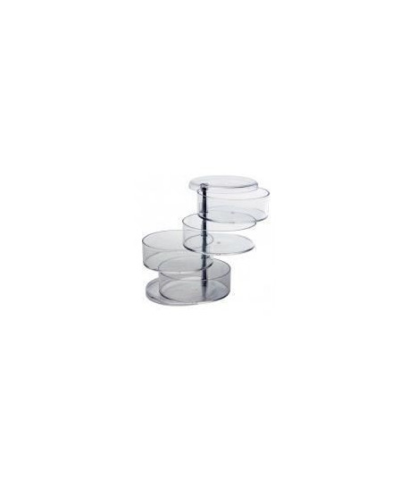 GERSON Boite 4 plateaux coulissants  Ř 11 cm H17,5 cm  Transparent