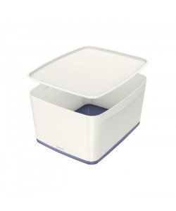 LEITZ MyBox  Boîte de rangement avec couvercle  Medium  Blanc et Gris