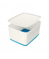 LEITZ MyBox  Boîte de rangement avec couvercle  Medium  Blanc et Bleu