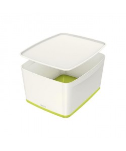 LEITZ MyBox  Boîte de rangement avec couvercle  Medium  Blanc et Vert
