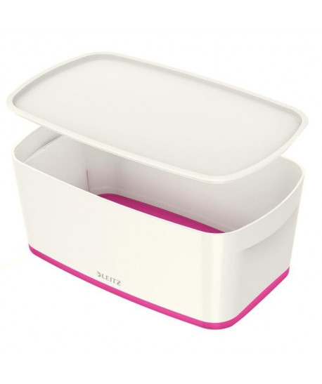 LEITZ MyBox  Boîte de rangement avec couvercle  Small  Blanc et Rose