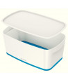LEITZ MyBox  Boîte de rangement avec couvercle  Small  Blanc et Bleu