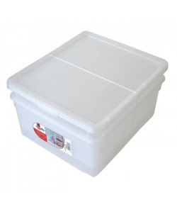 SUNDIS Lot de 2 boîtes de rangement Clear Box 18L 40x33,5x22 cm blanc