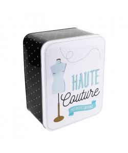 Boîte en Métal Haute Couture  24,2x31,2x15,2 cm  Noir et blanc