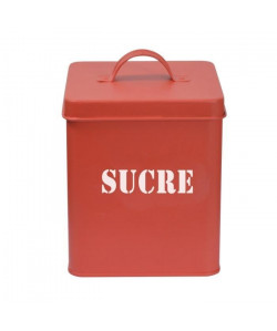 FRANDIS Boîte a sucre carrée en métal  12 x 12 x 16,5 cm  Rouge mat