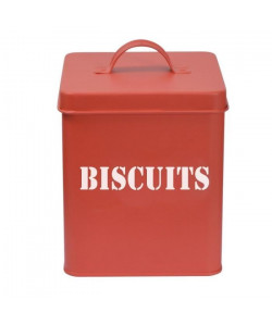 FRANDIS Boîte a biscuits carrée en métal  14,5 x 14,5 x 19 cm  Rouge