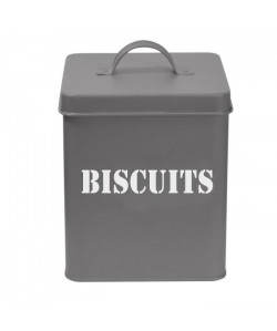 FRANDIS Boîte a biscuits carrée en métal  14,5 x 14,5 x 19 cm  Gris mat