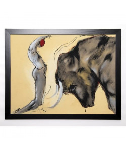 GUERINEAU PASCAL Image encadrée Corrida I 57x77 cm Jaune