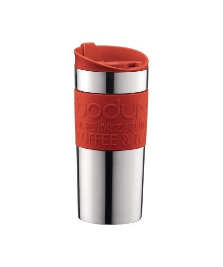 BODUM TRAVEL PRESS Mug a piston en inox double paroi 0.35 l Rouge