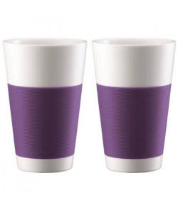 BODUM CANTEEN Set 2 tasses porcelaine double paroi 0,35L violet