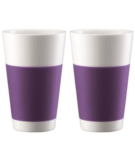 BODUM CANTEEN Set 2 tasses porcelaine double paroi 0,35L violet