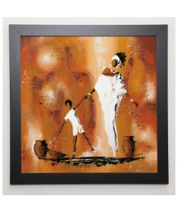 JOHANNA Image encadrée Maman et moi II 57x57 cm Orange