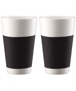 BODUM CANTEEN Set 2 tasses porcelaine double paroi 0,35L noir