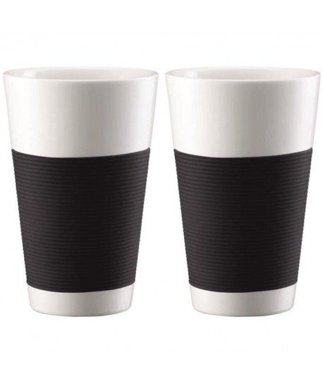 BODUM CANTEEN Set 2 tasses porcelaine double paroi 0,35L noir