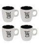 Lot de 4 mugs céramique CAFÉ CReME 0,14L blanc