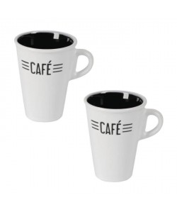 Lot de 2 tasses céramique CAFE CREME 0,13L blanc