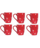 NOVASTYL 6503042 Lot 6 Mugs 30cl Pois  Rouge  Gres