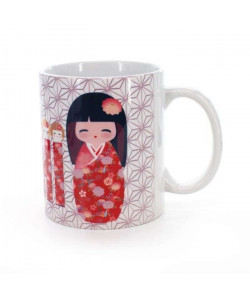 NOVASTYL 8023014 Lot 6 Mugs 30cl Sakura  Rose  Porcelaine