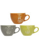 NOVASTYL 8023272 Lot 6 Tasses Jumbos 40cl Ass Miaou  Multi Couleurs  Gres