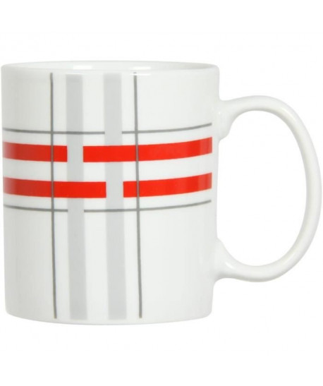 NOVASTYL 8023250 Lot 6 Mugs Tartan  Rouge  Porcelaine