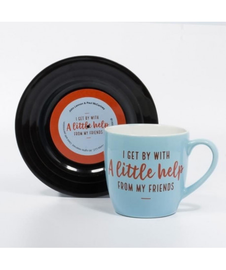 LYRICAL MUG L&M Pack Mug et Soucoupe  Friends  Bleu ciel / Noir