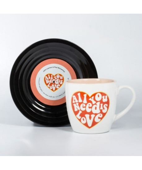 LYRICAL MUG L&M Pack Mug et Soucoupe  Love  Blanc / Peche