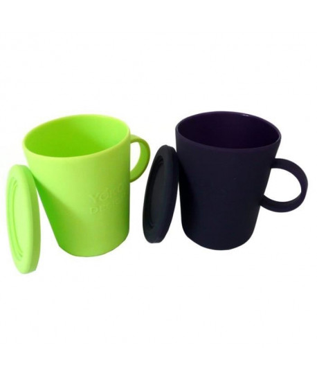 YOKO DESIGN Lot de 2 Mugs cake vert et violet