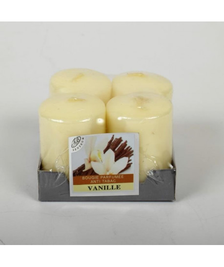 Lot de 4 Bougies parfumées Vanille  4x6cm