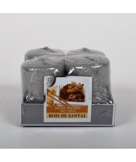 Lot de 4 Bougies Bois de santal  4x6cm