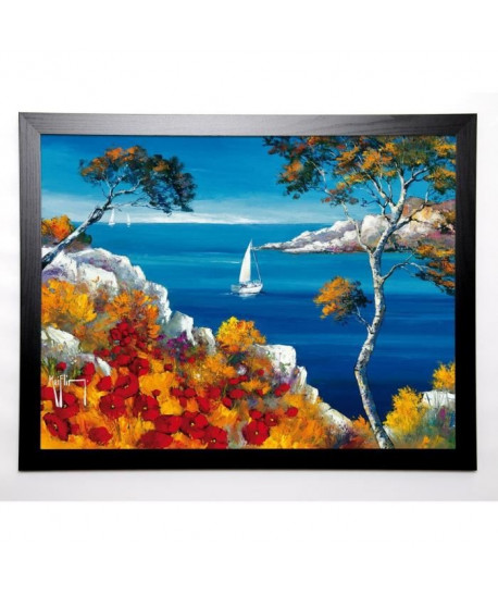 KEIFLIN ROGER Image encadrée Promenade vers les calanques 67x87 cm Multicolore