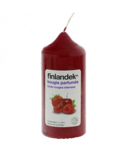 FINLANDEK Bougie cylindrique  Parfum fruits rouge  Rouge