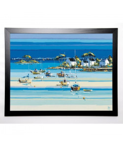 KERFILY Image encadrée Presqu\'île I 67x87 cm Bleu