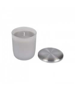 Bougie verrine parfum nuage de coton H 9,5 cm Gris