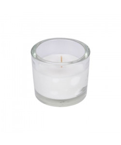 Bougie verrine parfum jasmin H 8 cm Blanc