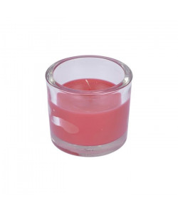 Bougie verrine parfum fraise H 8 cm Rouge