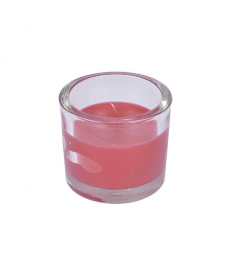 Bougie verrine parfum fraise H 8 cm Rouge