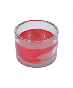 Bougie verrine parfum fraise H 8,5 cm Rouge