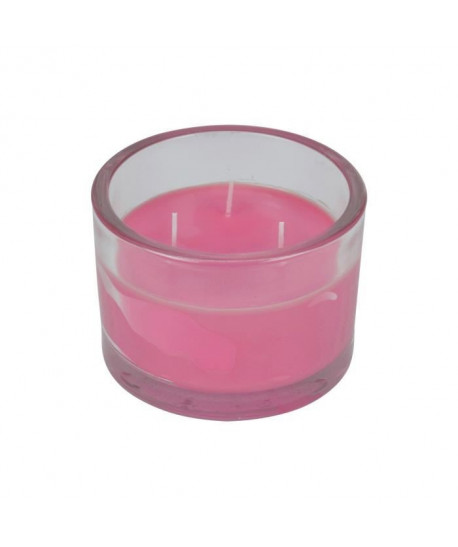 Bougie verrine parfum rose H 8,5 cm