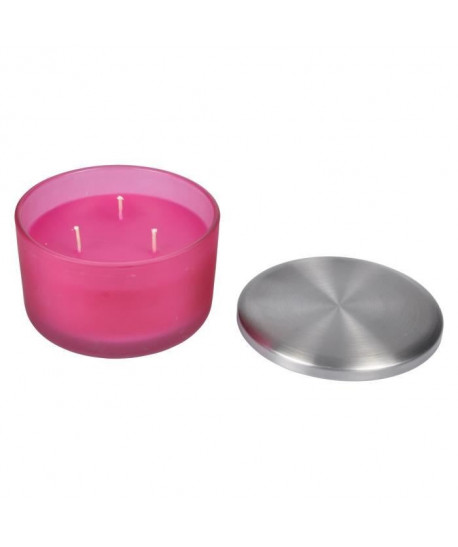 Bougie verrine parfum douceur sucrée H 8,5 cm Rose