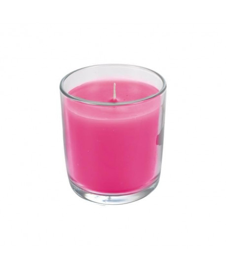 Bougie verrine parfum douceur sucrée H 9,5 cm Rose