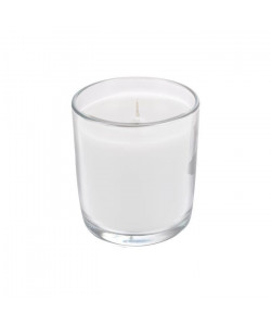 Bougie verrine parfum linge frais H 9,5 cm Blanc