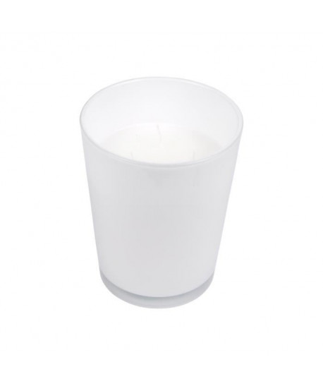 Bougie verrine H 16 cm Blanc ambré